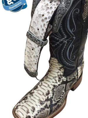 Bota python original natural, horma rodeo