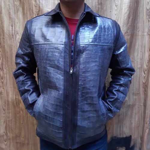 Chamarra en piel de caimán