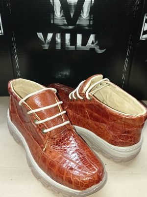 Zapato estilo perry en piel de caimán